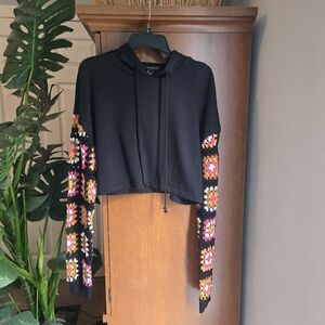 Forever 21 Black Hoodie with Colorful Accents